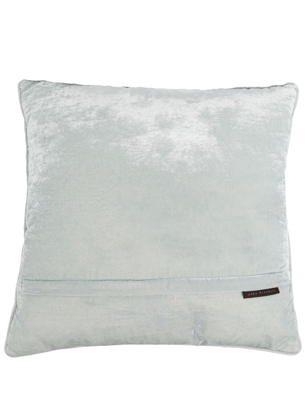 Anke Drechsel geometric-embroidered velvet cushion - Blauw