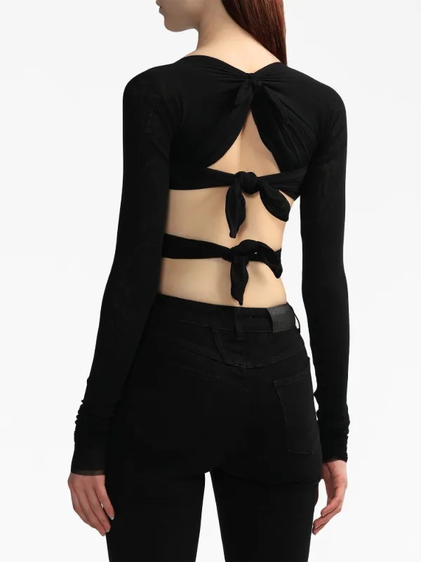 Tシャツ・カットソー PHILOSOPHY DI LORENZO SERAFINI Crop fit top with macro Philosophy Di Lorenzo Serafini bow-fastening Cropped Top