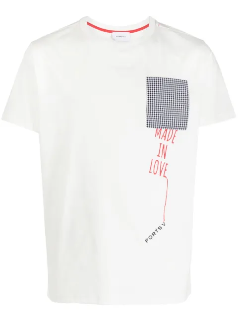 Ports V camisa con logo bordado y cuadros estampados 