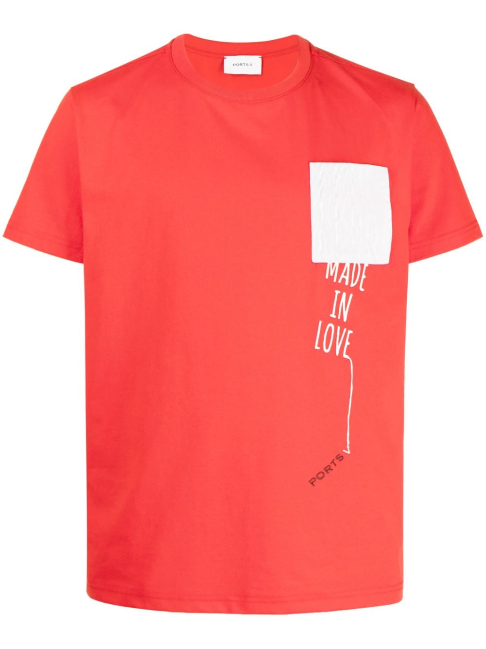 ports v t-shirt à logo brodé - rouge