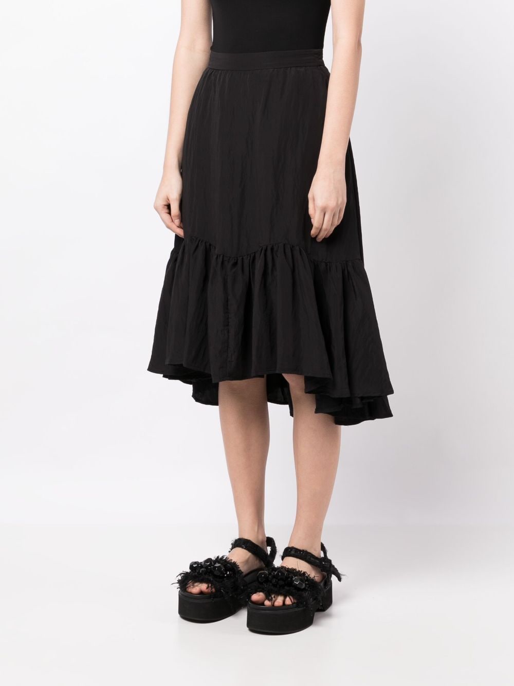 Shop B+ab Ruffle-detailing Full Skirt In Black