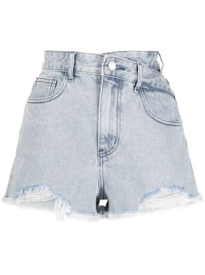 b+ab distressed-effect high-rise Denim Shorts - Farfetch