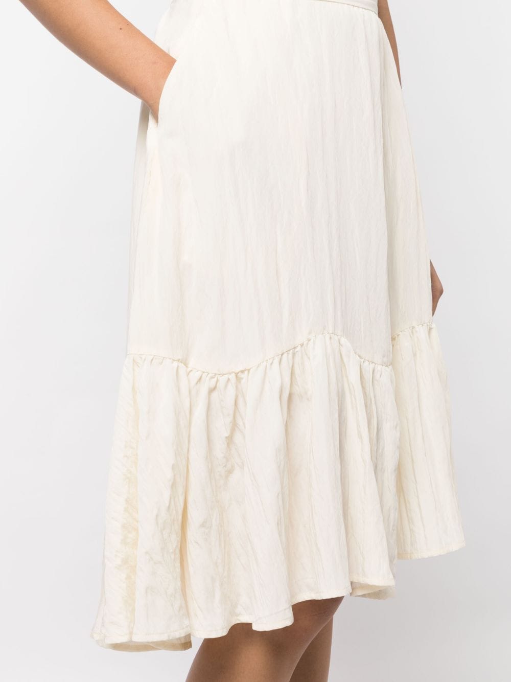 Shop B+ab Crinkled-finish Peplum Skirt In Neutrals