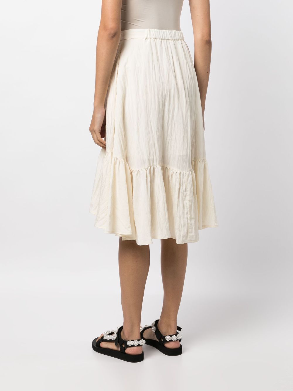 Shop B+ab Crinkled-finish Peplum Skirt In Neutrals