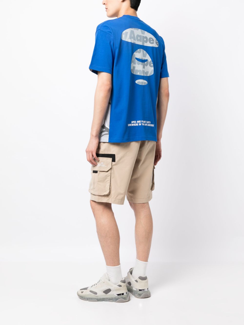 AAPE BY *A BATHING APE® logo-print cotton T-shirt - Blauw