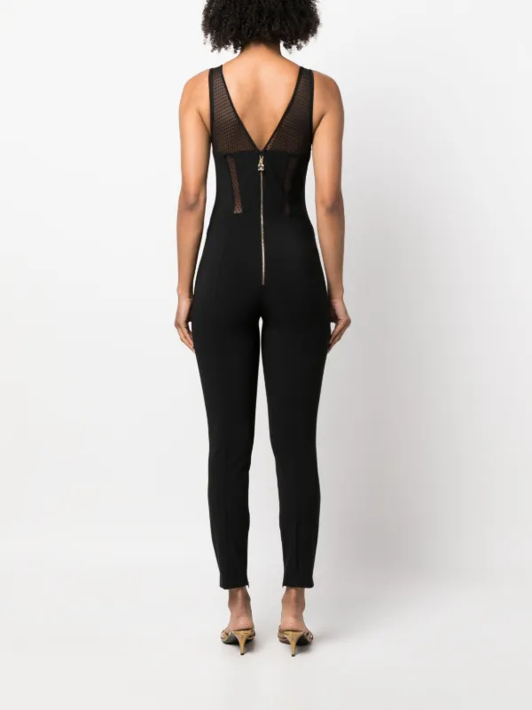 Elisabetta Franchi Bustier tulle-inserts Jumpsuit | Black