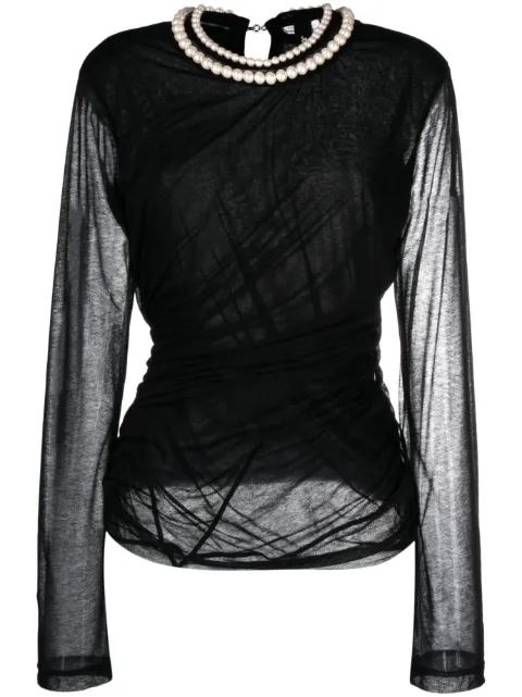 Junya Watanabe semi-sheer long-sleeve top