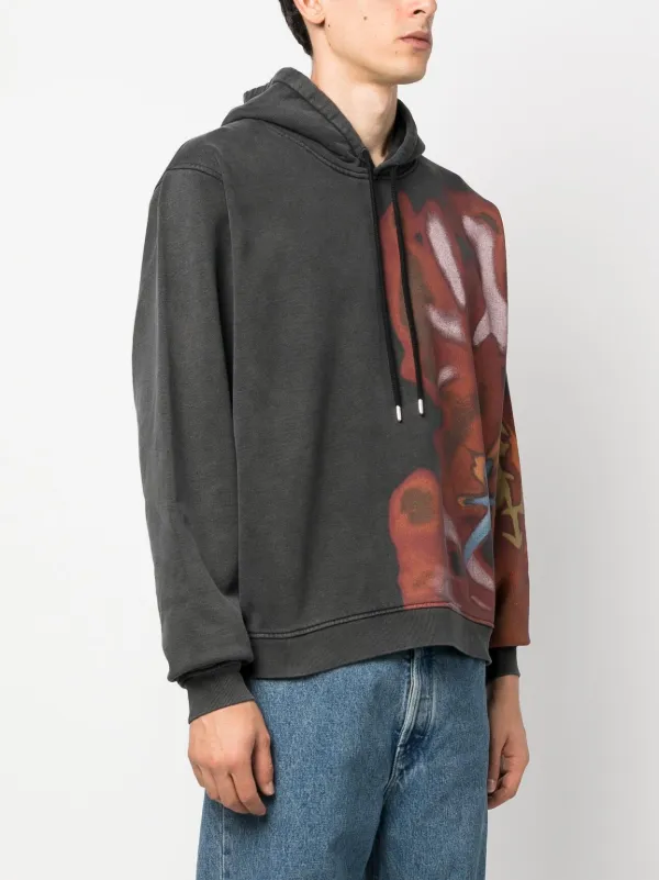 AMBUSH graphic-print Cotton Hoodie | Black | FARFETCH