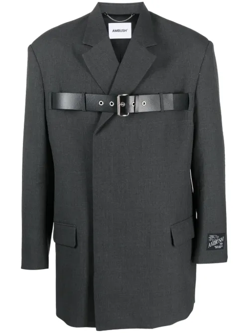 Blazer à taille ceinturée en laine vierge - AMBUSH - Modalova