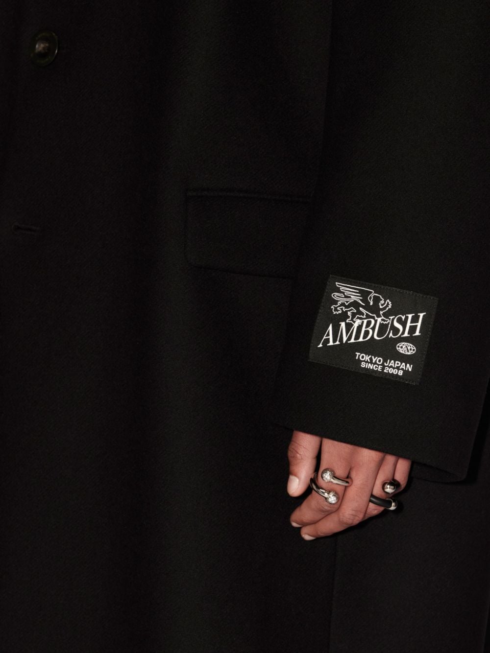 Shop Ambush Belted Virgin-wool Coat In Black