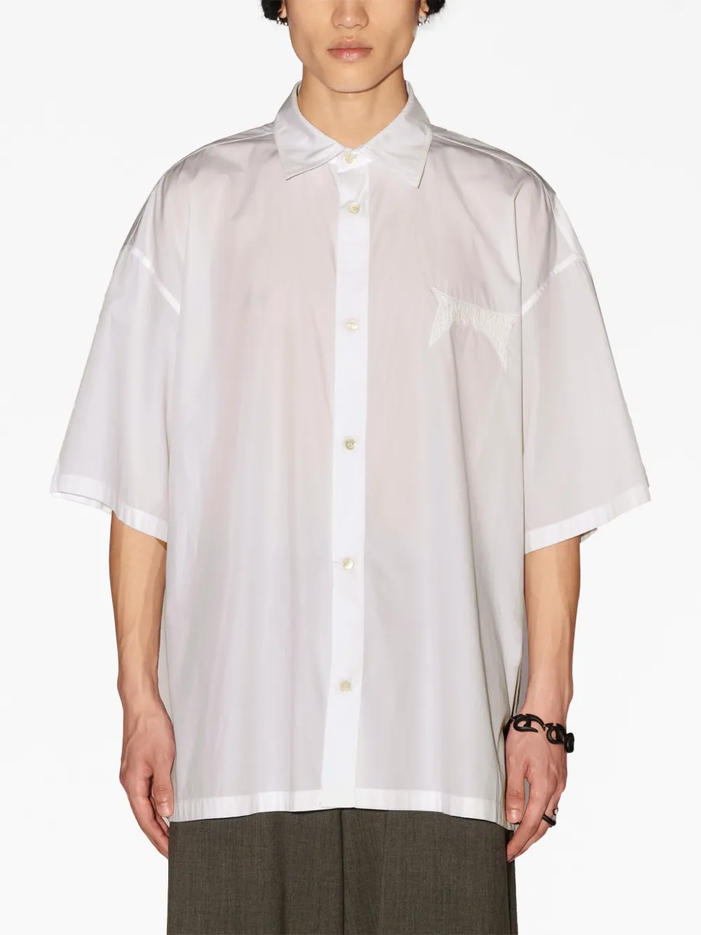 Shop Ambush Logo-patch Semi-sheer Shirt In White