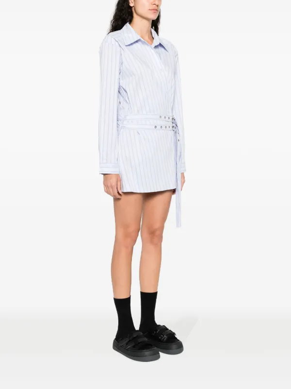 AMBUSH ストライプ シャツドレス | ブルー | FARFETCH JP