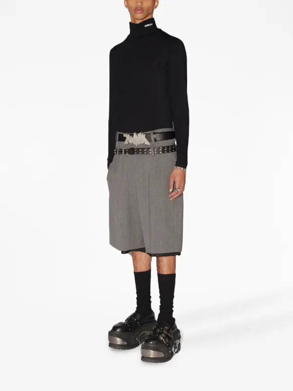 【関税込み】Ambush ショートパンツ AMBUSH ダブルウエスト ショートパンツ | グレー | FARFETCH JP