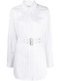 AMBUSH striped cotton-blend shirtdress - White