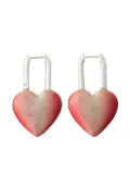 AMBUSH Fire Heart-padlock earrings - Red