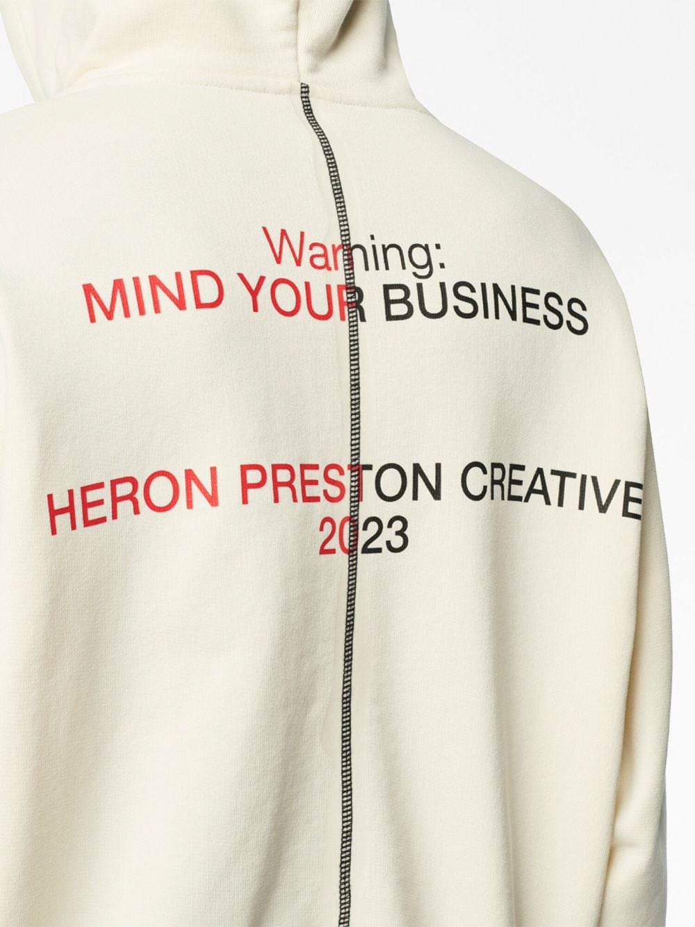 Shop Heron Preston H.p.c Security Tape Cotton Hoodie In Neutrals