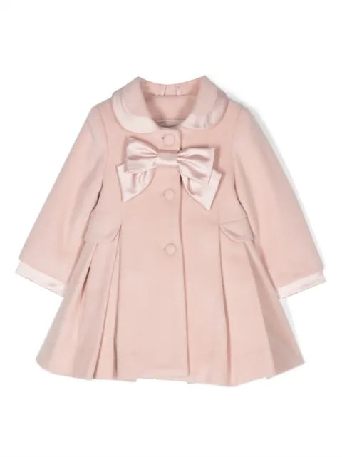 Lapin House bow-detail pleated coat