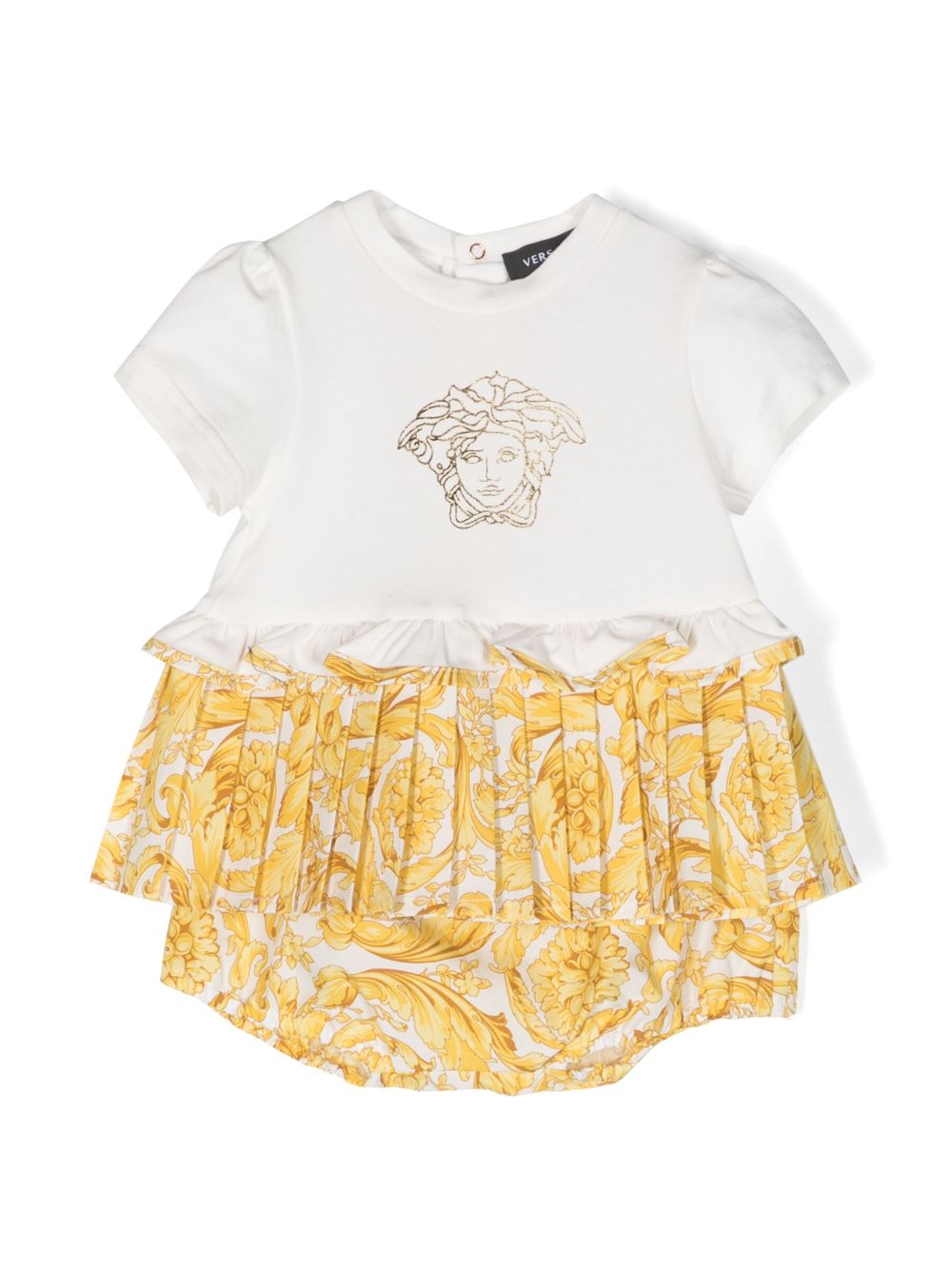 Versace Kids Barocco Baby T-Shirt dress set - White