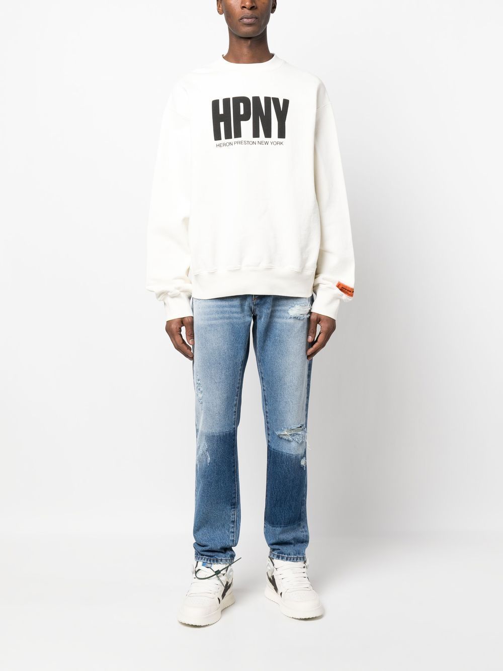 Heron Preston REG HPNY CREWNECK - WHITE BLACK