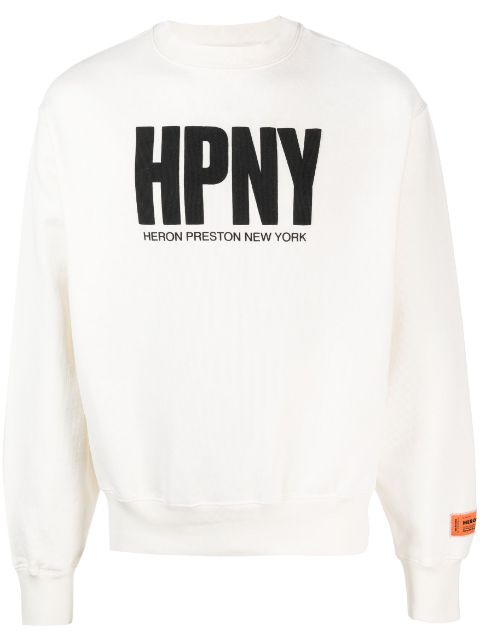 Heron Preston flocked logo cotton sweatshirt