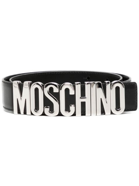 Moschino logo-lettering leather loafers