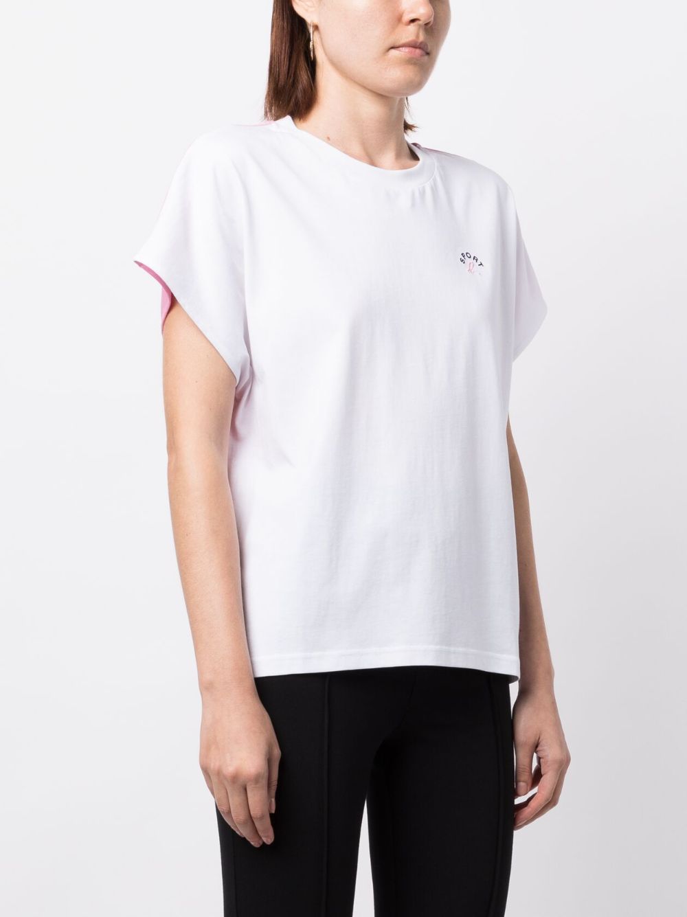 Sport B By Agnès B Logo Embroidered Cotton T Shirt Farfetch 5967