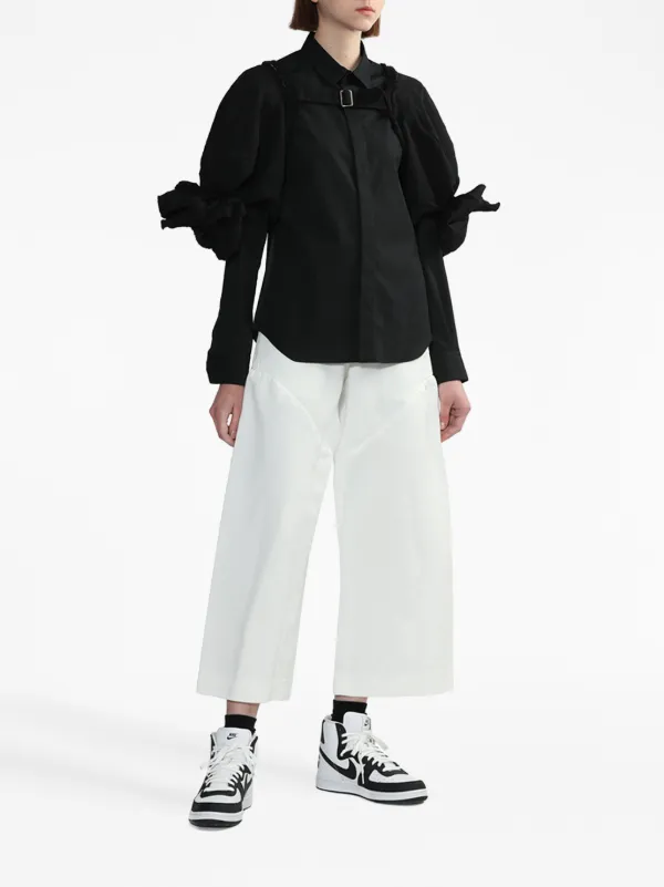 Noir Kei Ninomiya long-sleeved Cotton Shirt | Black | FARFETCH