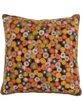 Anke Drechsel floral-embroidered velvet cushion - Brown