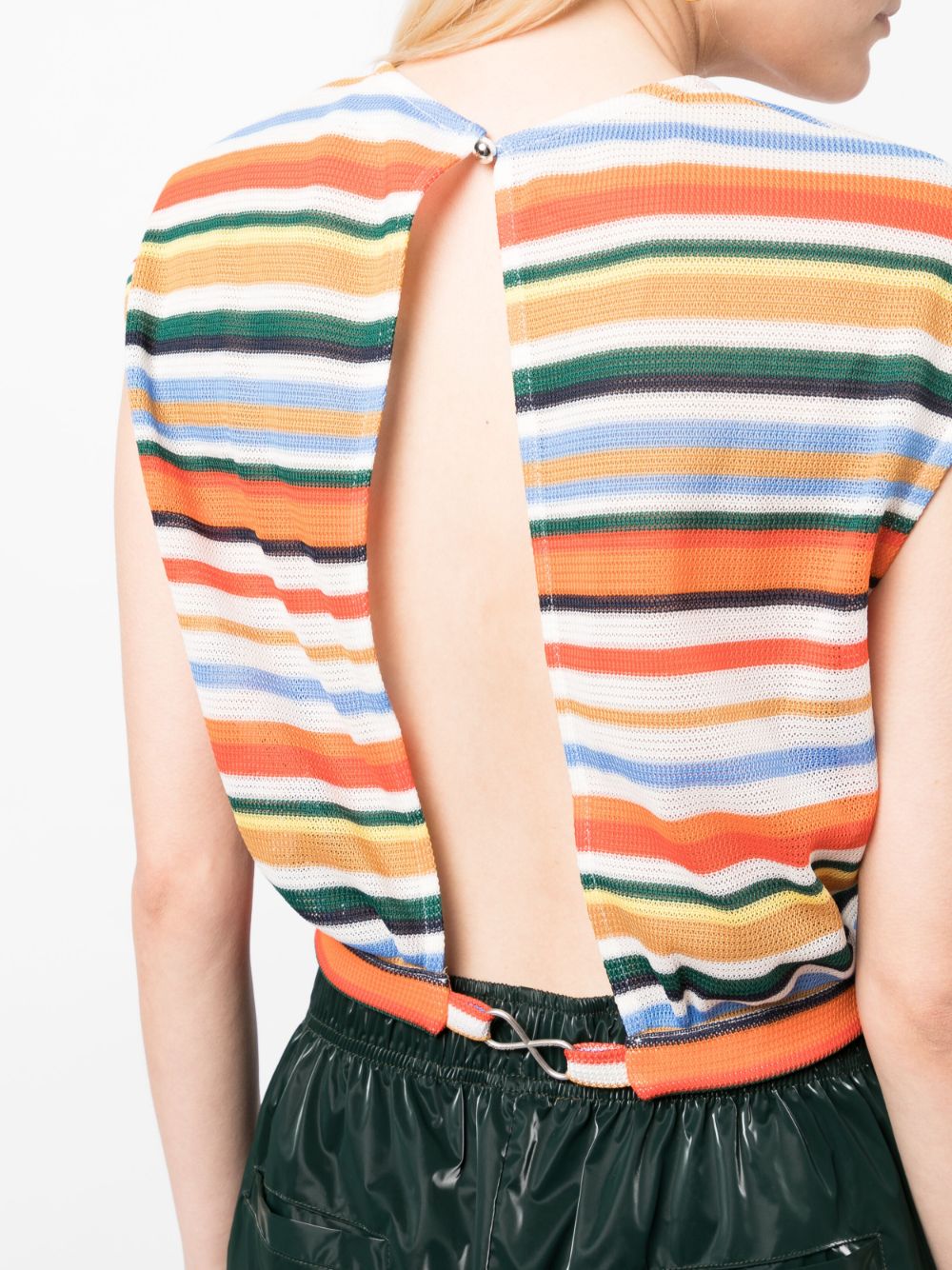 Shop Remain Striped Sleeveless Knitted Top In Orange