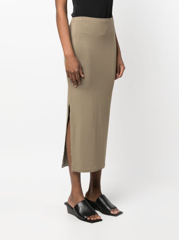 Lined khaki outlet pencil skirt