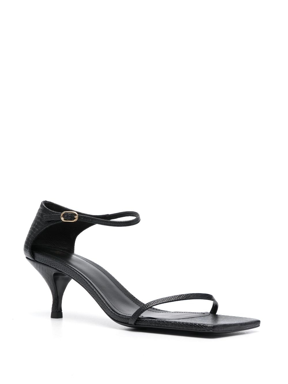 Shop Totême The Strappy 55mm Leather Sandals In Black