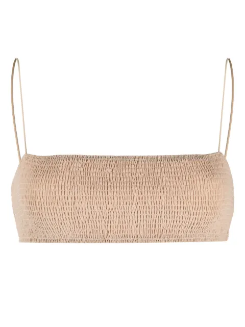 TOTEME smocked square-neck bikini top