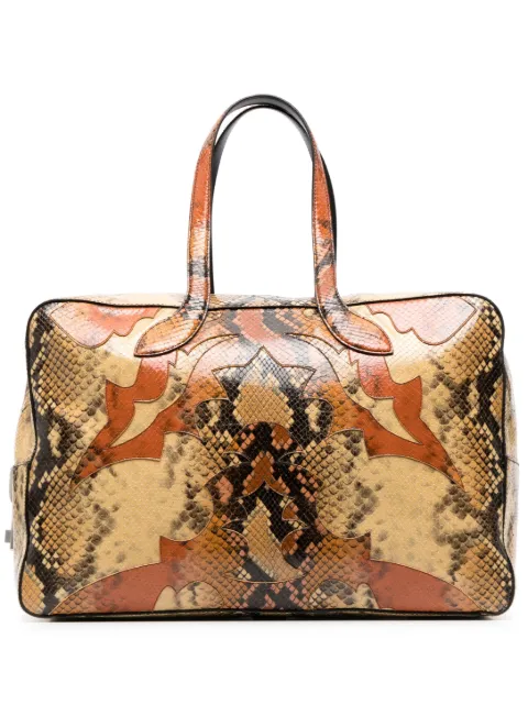 Bally snake-print leather luggage