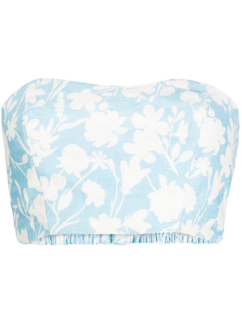 Bambah Lilly floral-print linen tube top