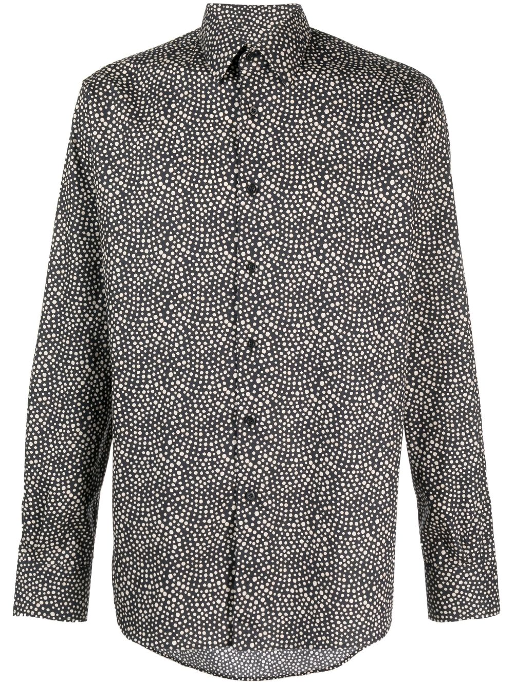 Karl Lagerfeld Polka Dot-print Cotton Shirt In Black