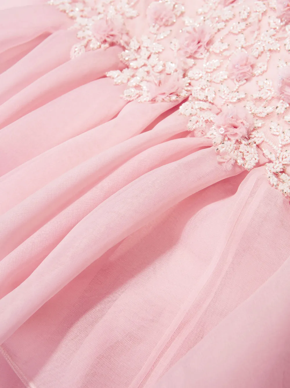  Maison Ava Lumi Floral-embroidered Tulle Dress - Pink 
