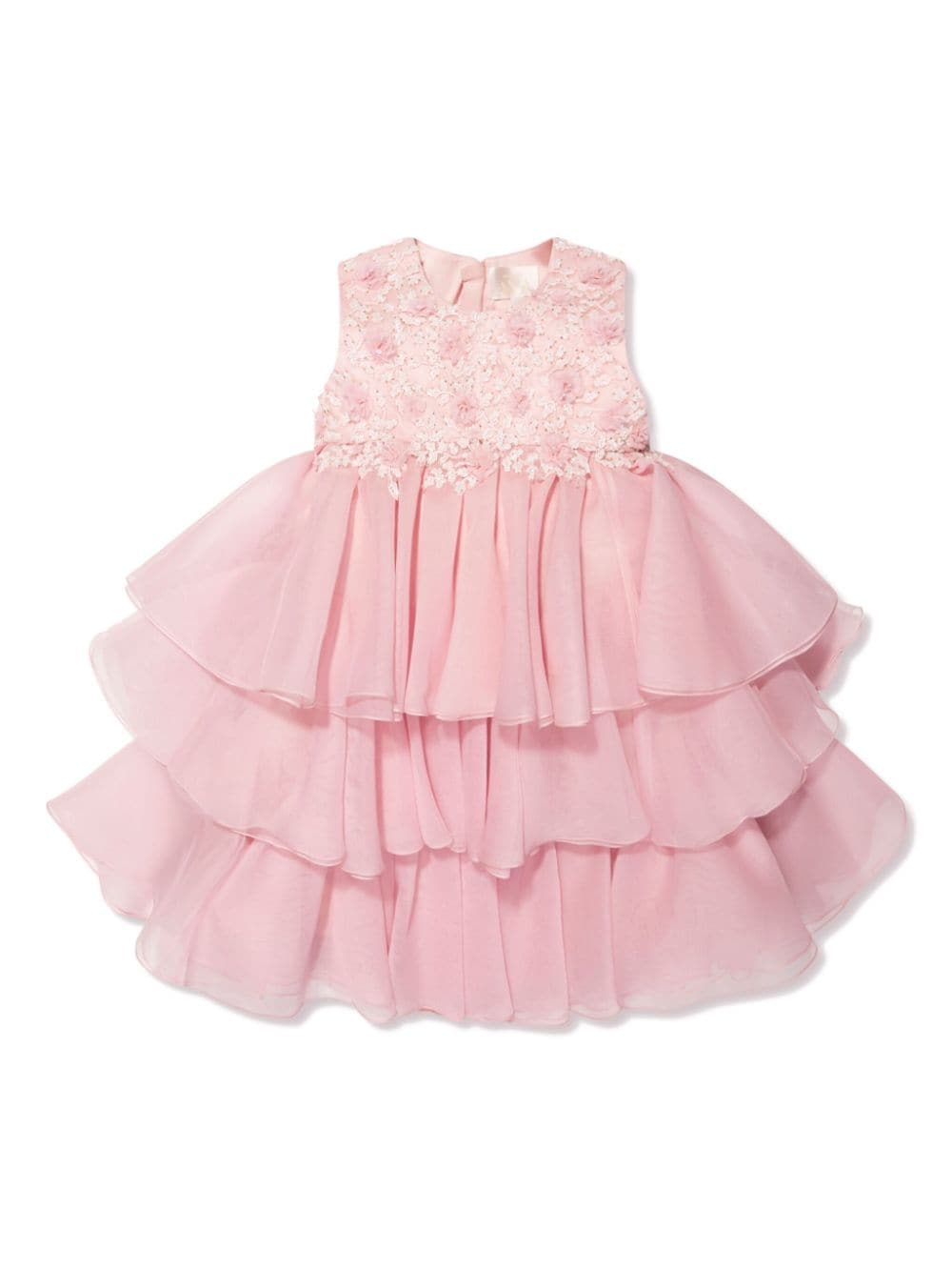 Maison Ava Kids' Lumi Floral-embroidered Tulle Dress In Pink