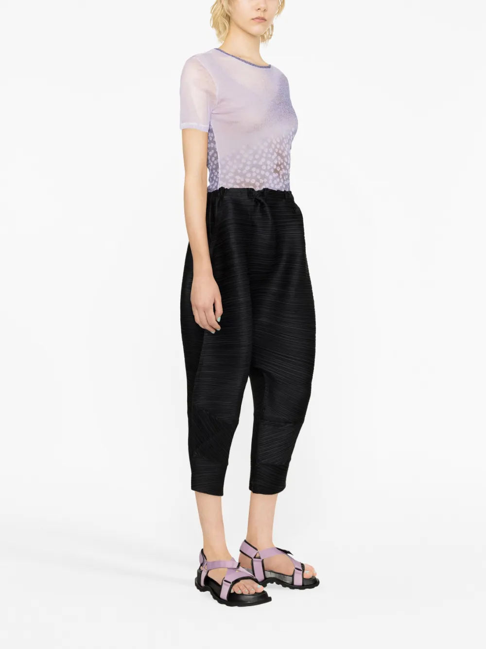 Pleats Please Issey Miyake Thicker Bounce drop-crotch Sarouel Trousers -  Farfetch