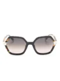 Etnia Barcelona logo-engraved geometric-frame sunglasses - Black