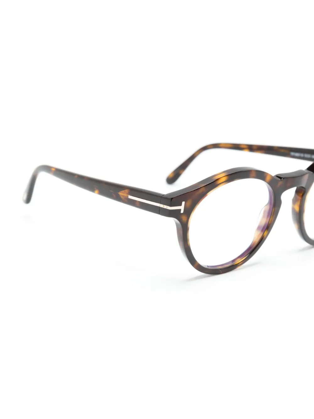 Tom Ford Tortoiseshell Pantos-frame Glasses In Braun