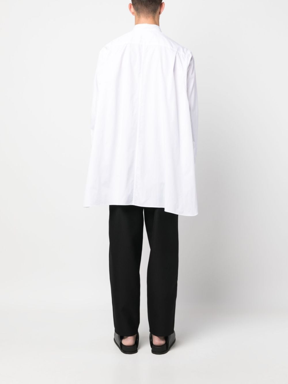 Shop Comme Des Garçons Shirt Side-slits Cotton Shirt In White