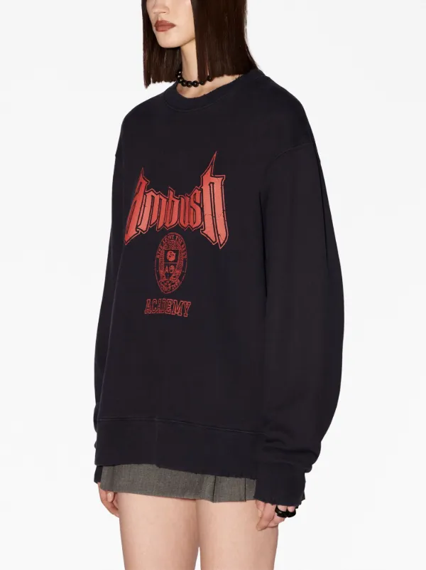 AMBUSH Ambush Academy cotton-blend Sweatshirt | Blue | FARFETCH