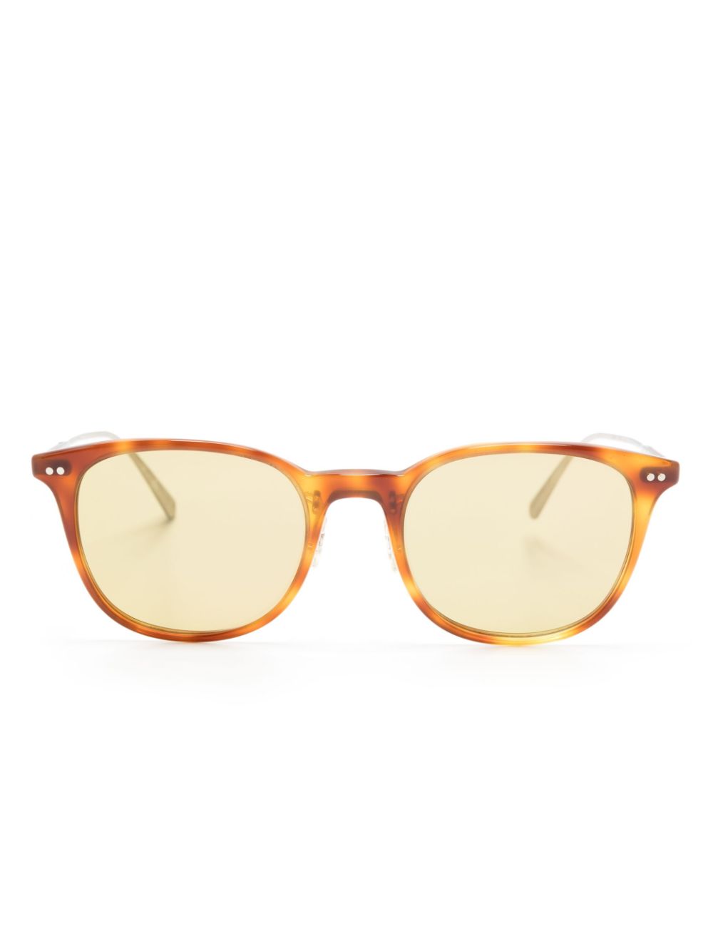 Oliver Peoples Tortoiseshell Effect Round Frame Sunglasses Farfetch 5733