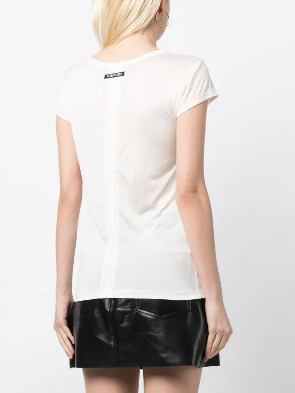 TOM FORD logo-print Silk T-shirt | White | FARFETCH JO