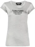 TOM FORD logo-print silk T-shirt - Grey
