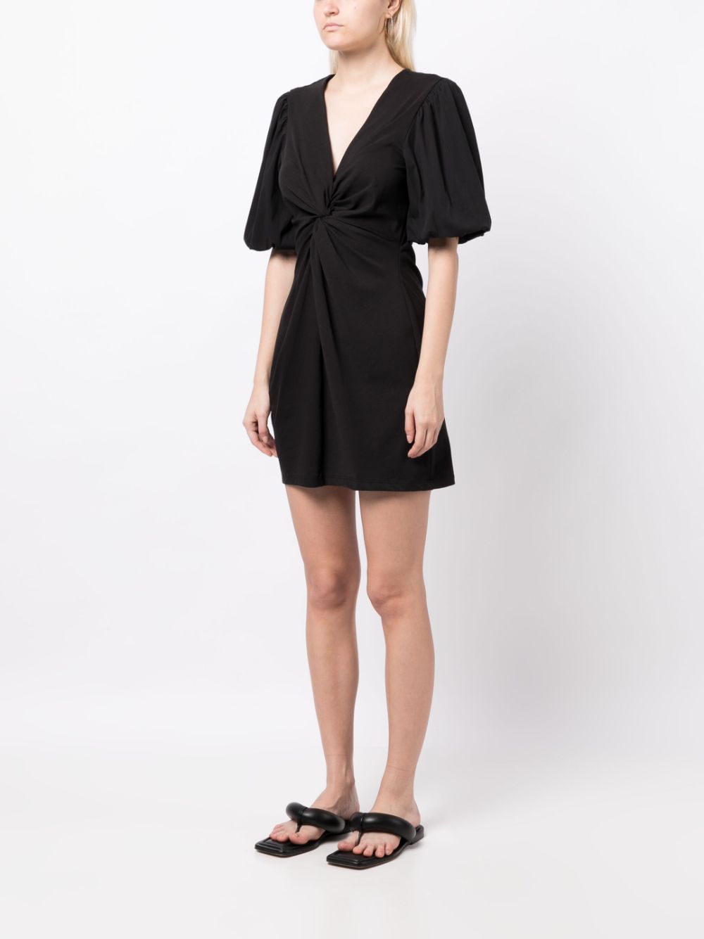 Shop Cinq À Sept Bette Puff-sleeve Dress In Black