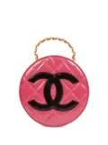 CHANEL Pre-Owned 1995 CC diamond-quilted round vanity bag - Pink