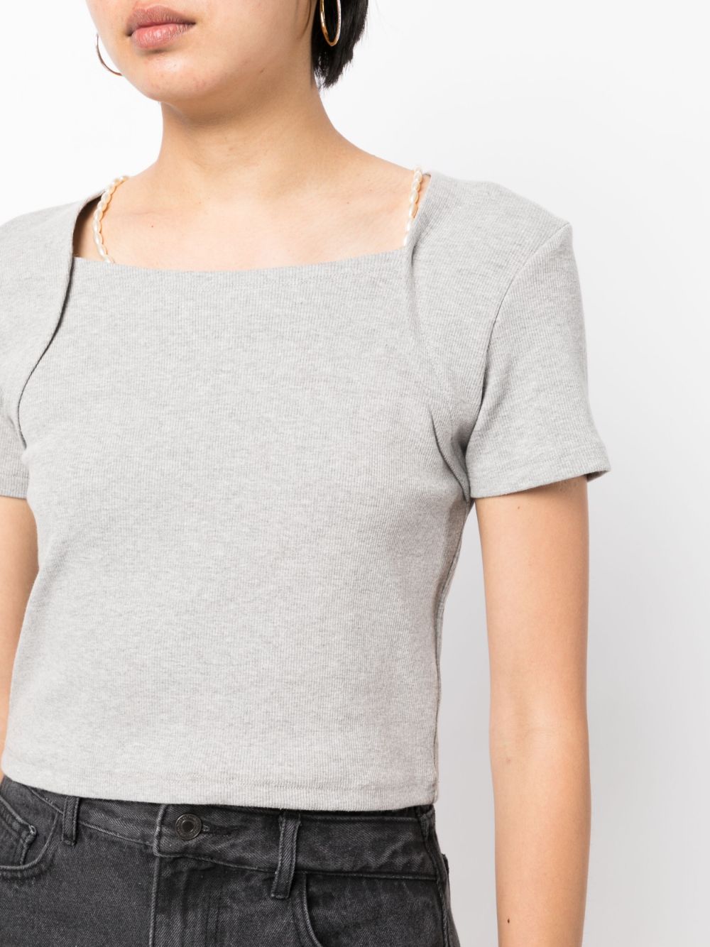Shop B+ab Layered Ribbed T-shirt In Grey