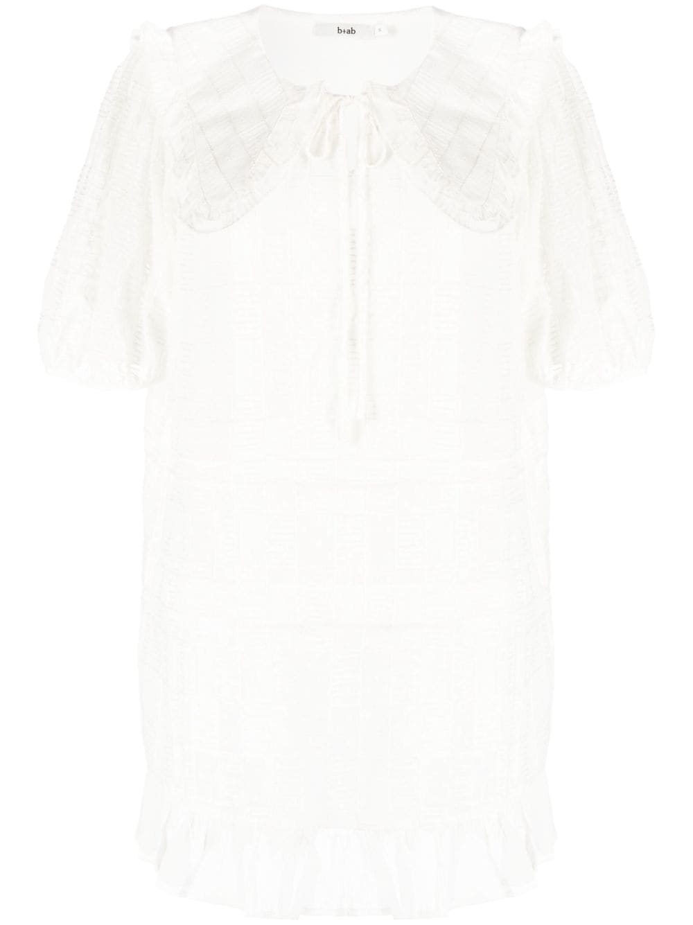 b+ab bib-collar Textured Short Dress - Farfetch