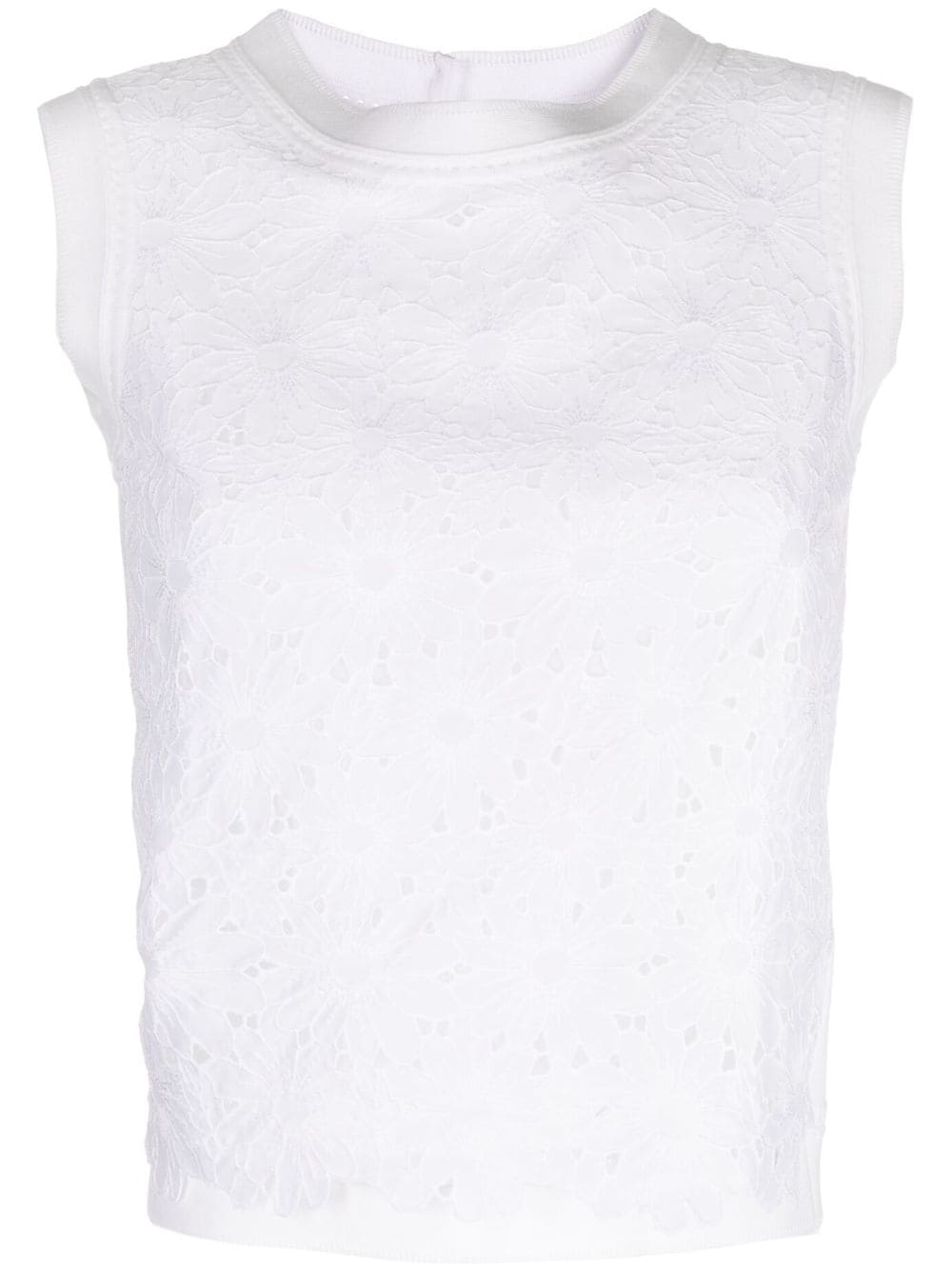 SHIATZY CHEN lace-detailing sleeveless vest - White